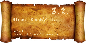 Biebel Kordélia névjegykártya